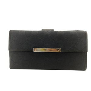 GUCCI Men's Bifold GG Pattern Long Wallet in Black